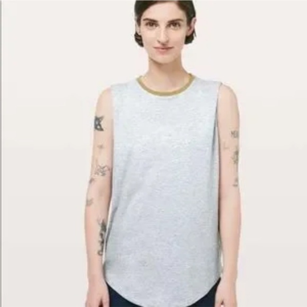 Lululemon Brunswick Muscle Tank Grey/Yellow Size 4
